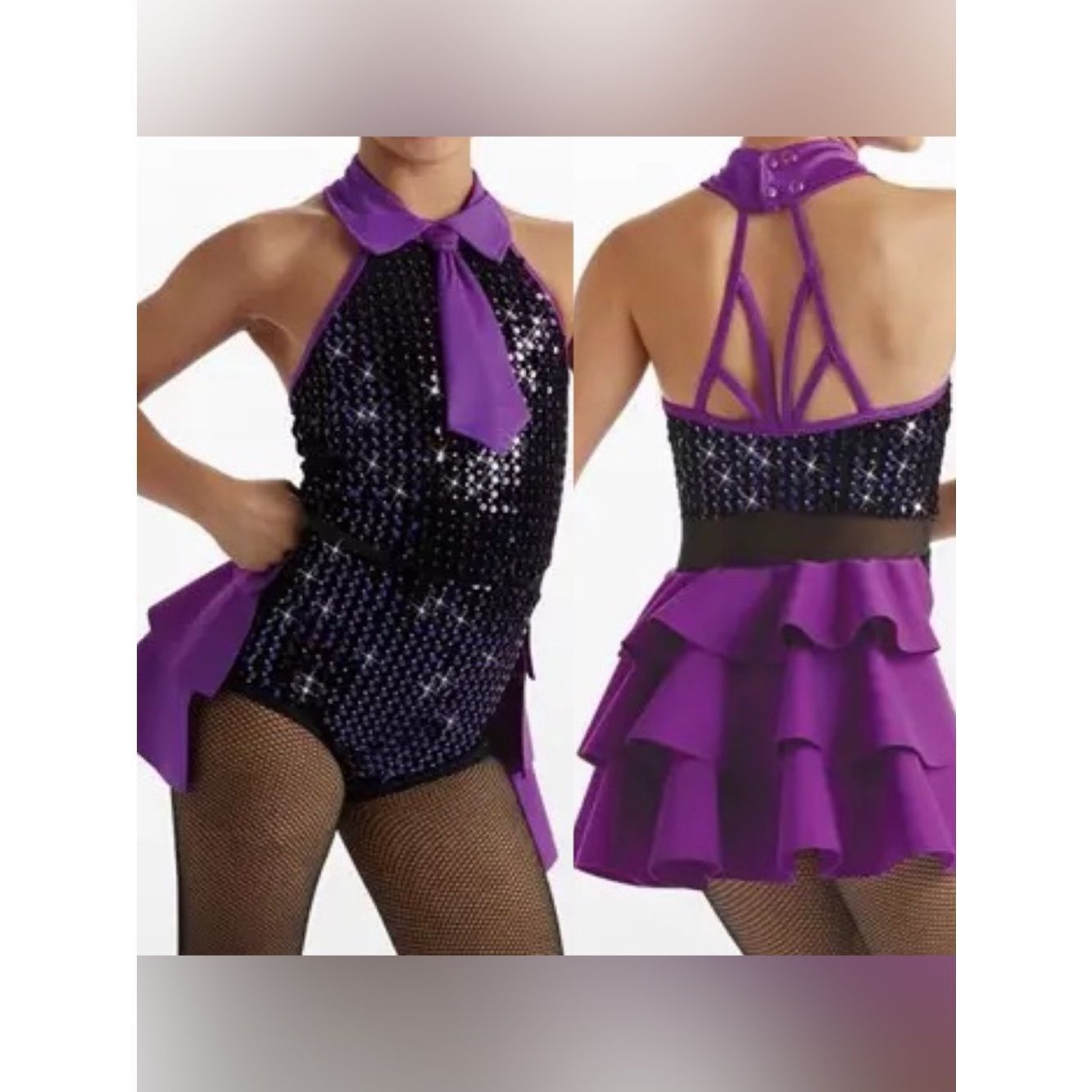 Weissman Dance Purple Sequin Costume Dress Barracuda 16310 Lc-Large Child